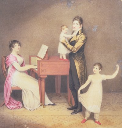 Charles Moran y su esposa Jane Bodin con Jane y William, 1812 de Adam Buck